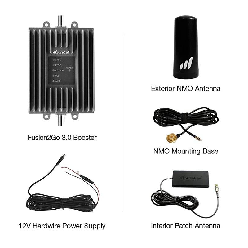 Fusion2Go 3.0 Fleet Cell Signal Booster Kit for Fleet Vehicles, All Carriers 3G/4G LTE
