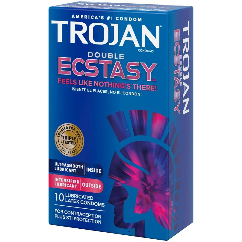 Trojan Double Ecstasy Lubricated Condoms - 10ct