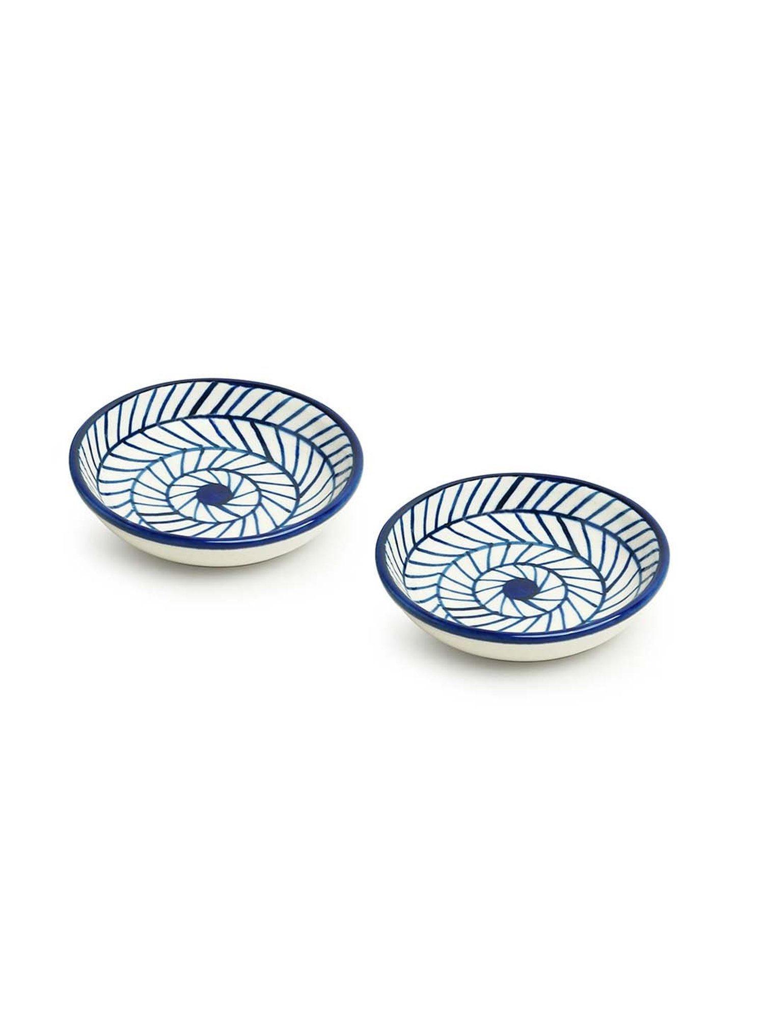 BlackCarrot Black & White Ceramic Dip Bowls Set of 2