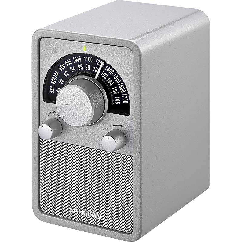 WR15SR AMFM Table Top Wooden Radio Silver Piano Finish
