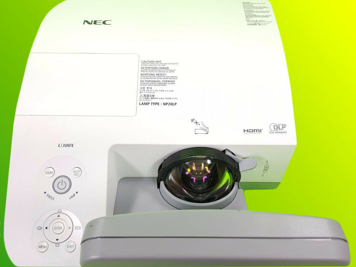 NEC U300X DLP Projector Ultra Short Throw 3000 ANSI Lumens 1024 x 768 HDMI bundle Accessories