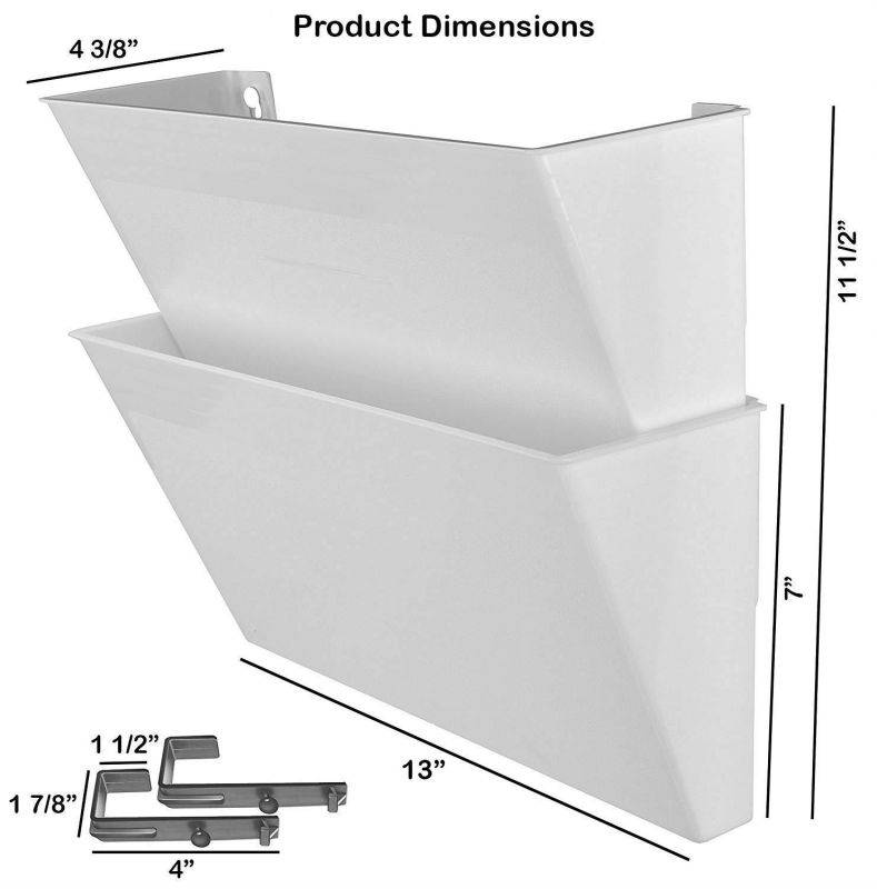 Acrimet Wall Mounted Modular Pocket File Holder (2 Pack) (Crystal Color)