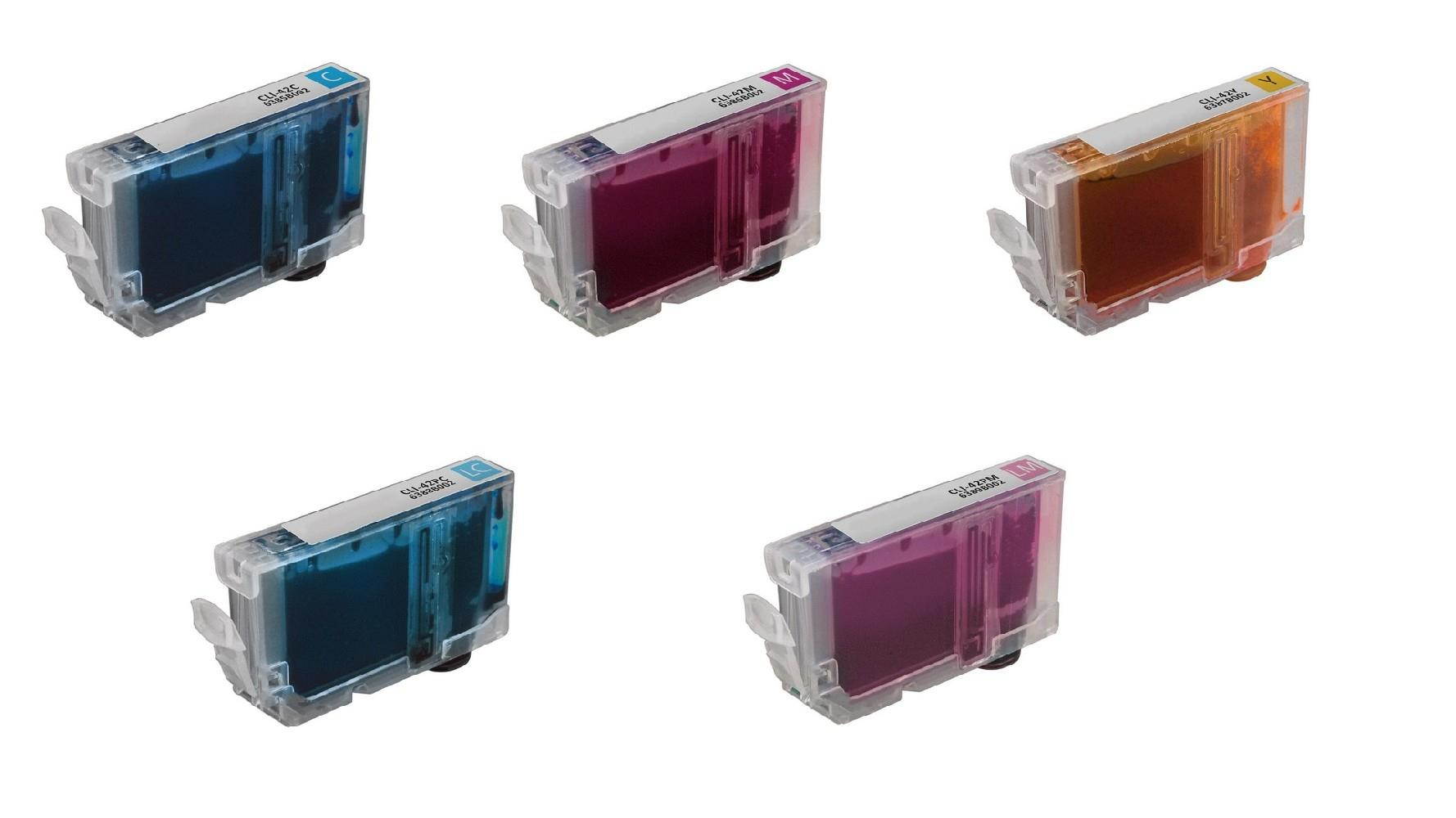 AIM Compatible Replacement - Canon Compatible PIXMA PRO 100 Inkjet Combo Pack (C/M/Y/PC/PM) (CLI-42) (CLI-42CMYPCPM) - Generic