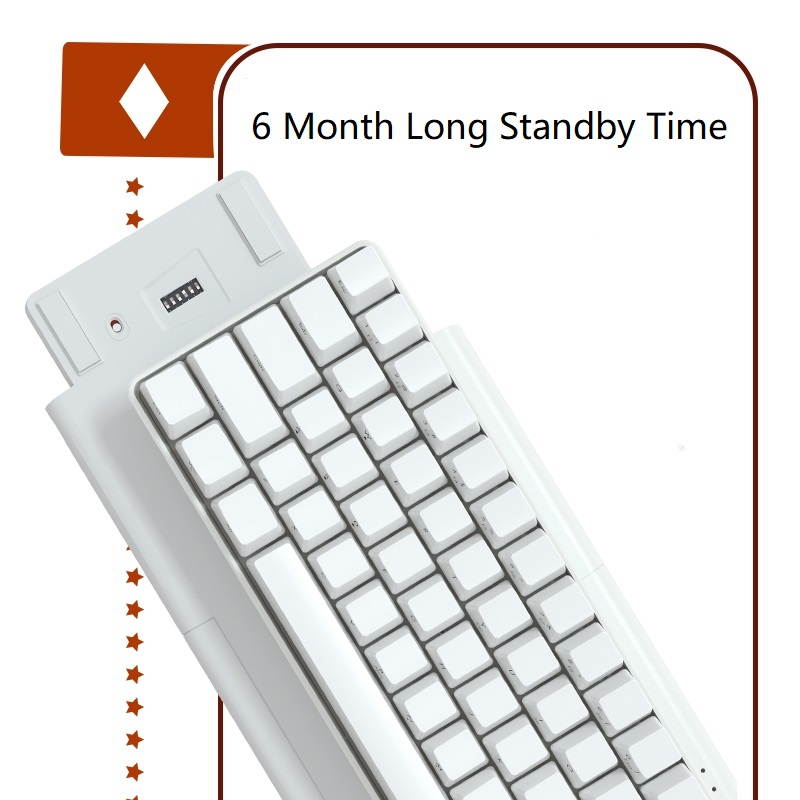 iKBC Poker Pro 61 Keys Mini Layout, Cherry MX Switch, 2.4Ghz Wireless, Side-printing Mechanical Keyboard, PBT Keycaps