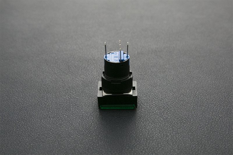 WWH-5pcs Self Locking Lamp Press Button -Yellow