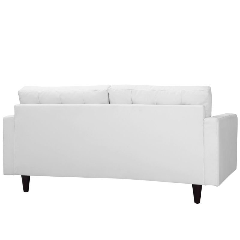 Empress Bonded Leather Loveseat White - Modway