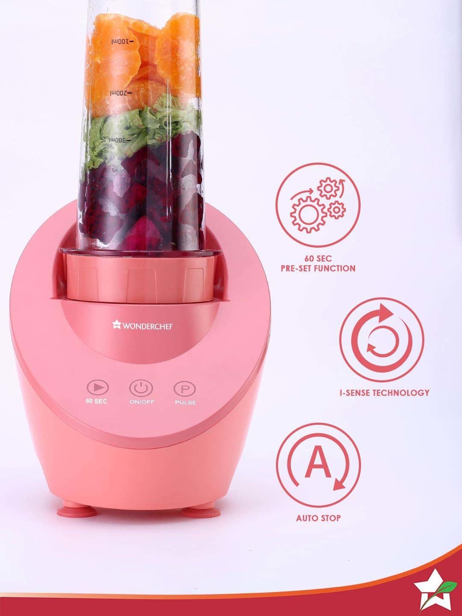 Pigeon Juicer 150W with Separate Juice & Pulp Cups (Red & Black)