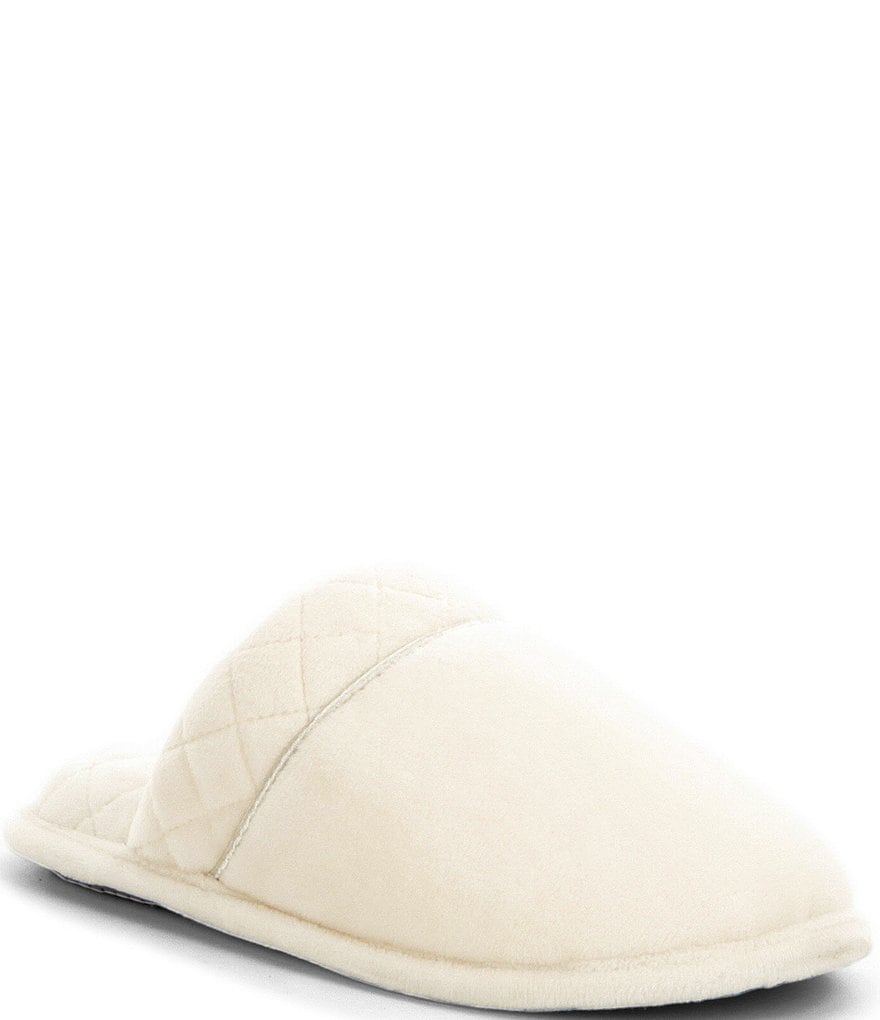 Cabernet Microfiber Velour Quilted Slippers