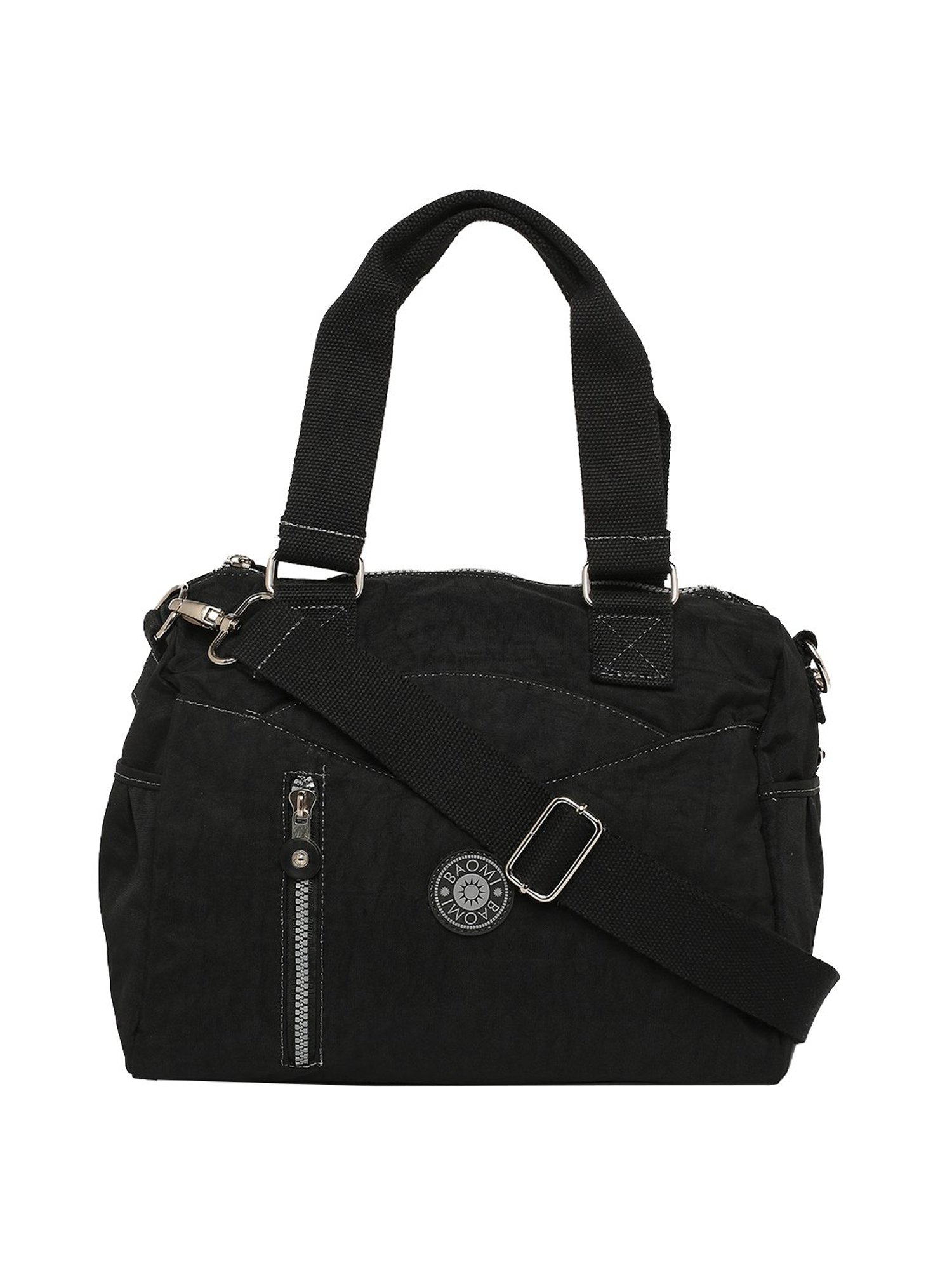 Baomi Black Solid Medium Handbag