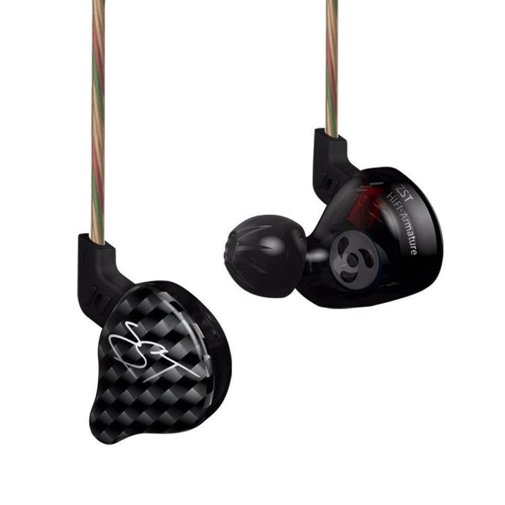 KZ ZST Dynamic Hybrid Dual Driver In Ear Earphones (Black With Mic)