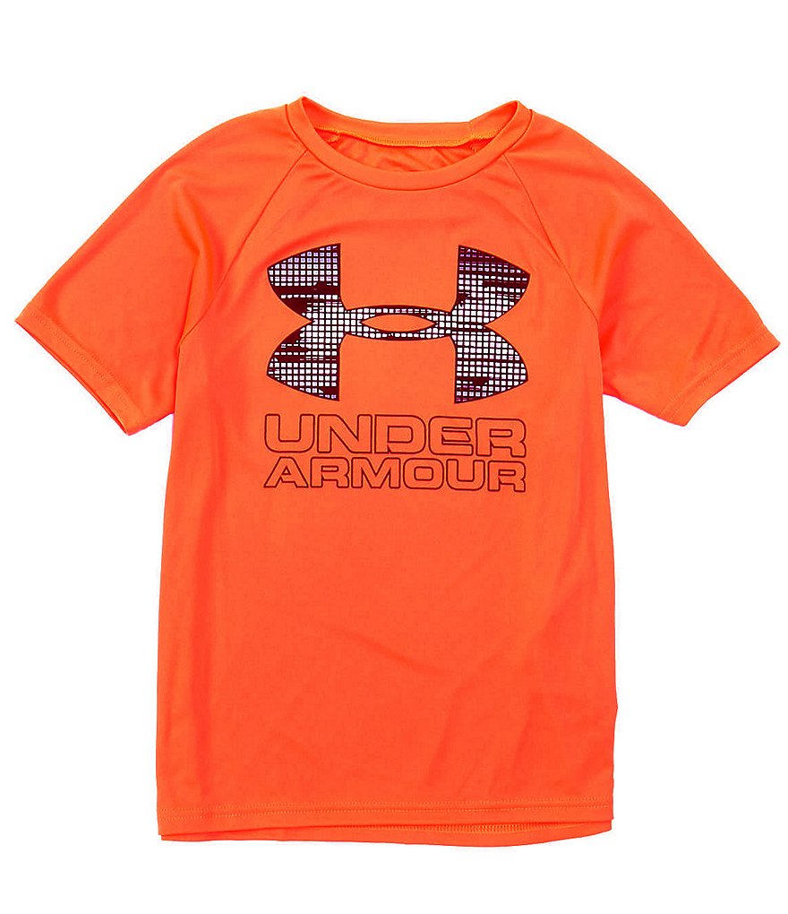 Under Armour Big Boys 8-20 Short Sleeve Tech Hybrid Print-Logo Tee