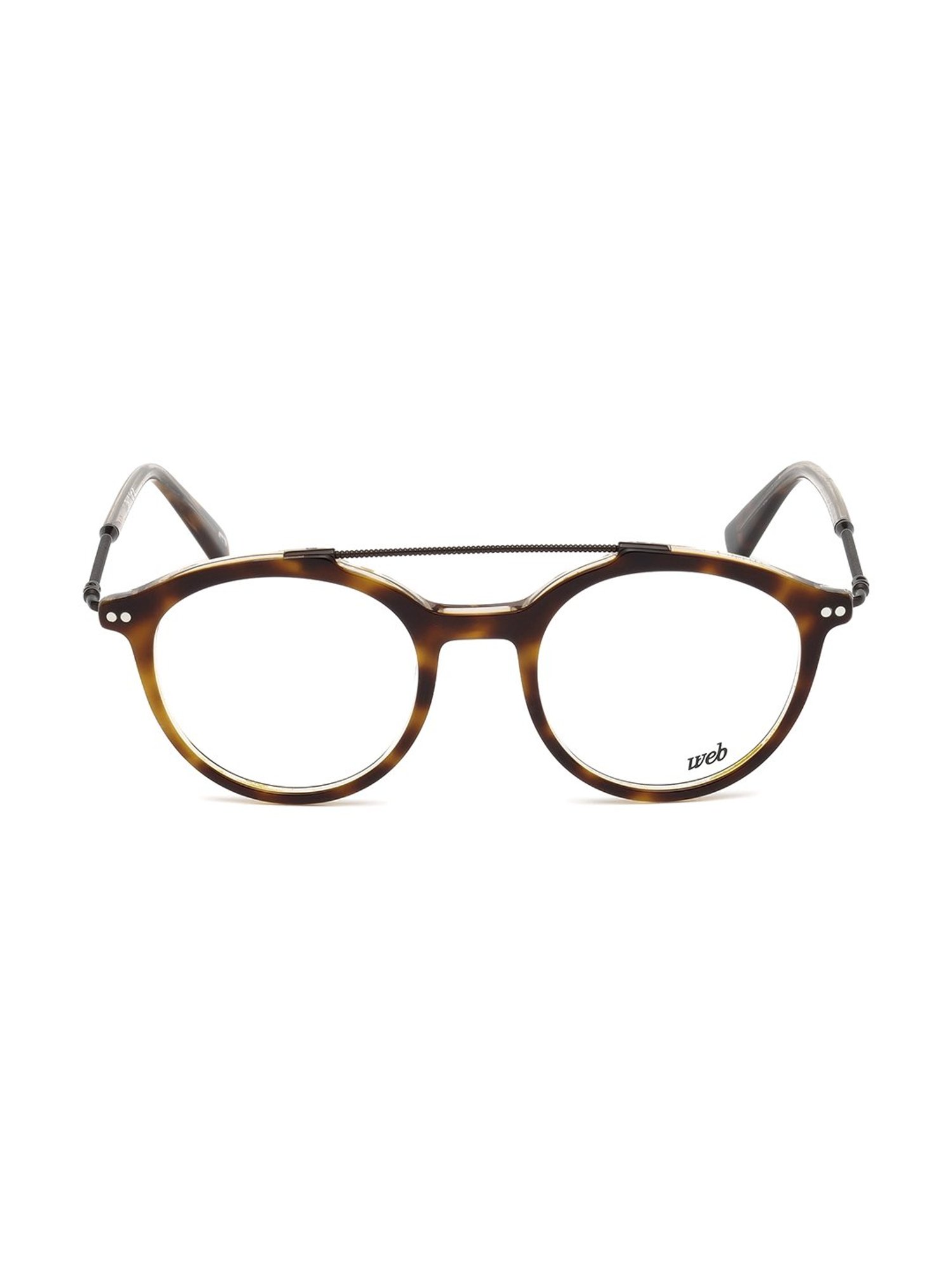 Web Eyewear Brown Round Eye Frames for Men