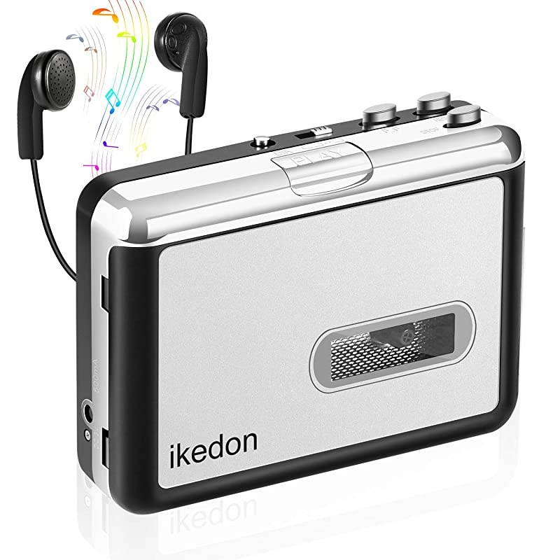 Cassette Player,  Walkman Cassette Player Captures MP3 Audio Music Via USB, Tape Player with Headphones for Laptop & PC
