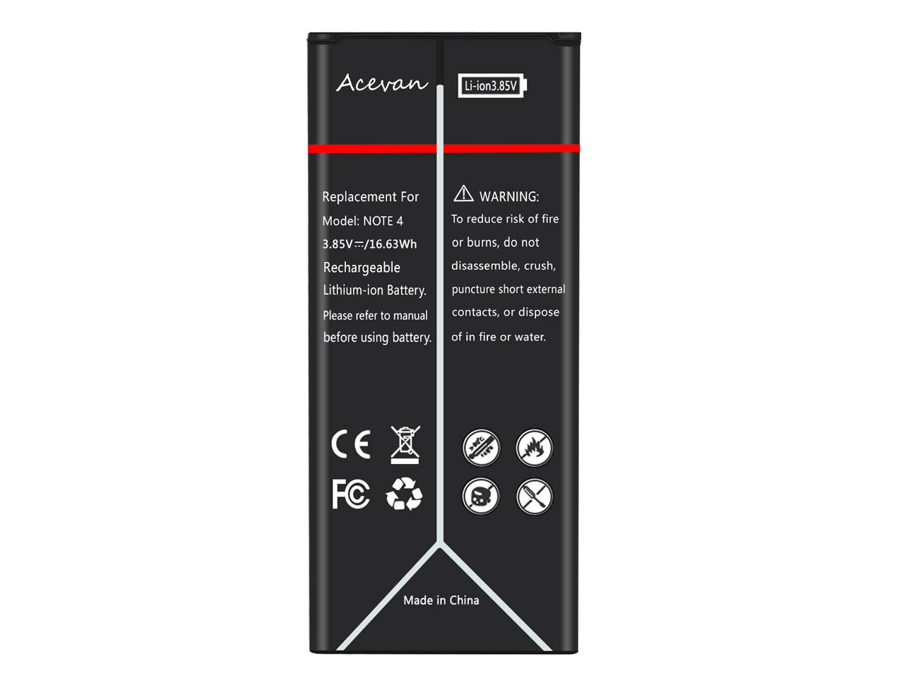 Note 4 Battery Acevan 4320mAh Replacement Battery for Samsung Galaxy Note 4, N910, AT&T N910A, Verizon N910V, Sprint N910P, T-Mobile N910T, N910U LTE, N910F, Note4 battery