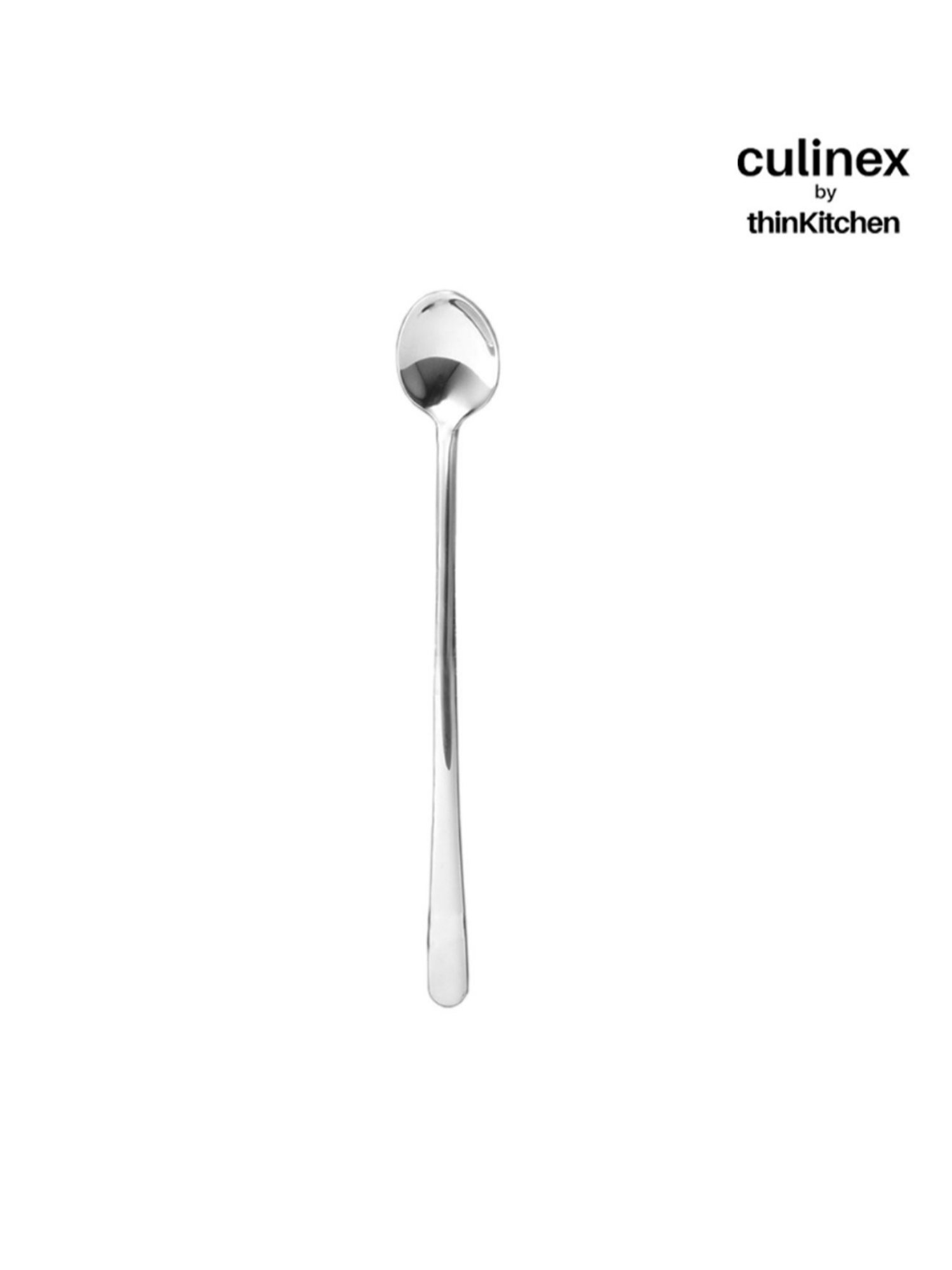Culinex by thinKitchen Dora Silver Stainless Steel Mirror Finish Ice Tea Spoon (Set of 2)