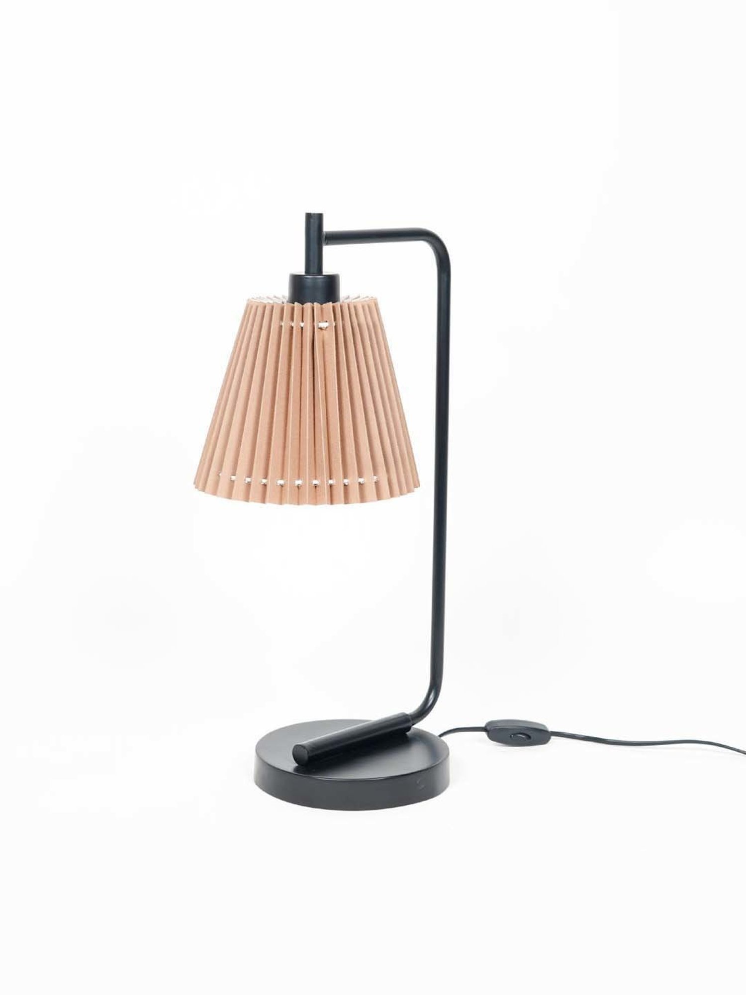 Kapoor Lamp Shades Black Metal Bond Study Table Lamp With Pleated Shade
