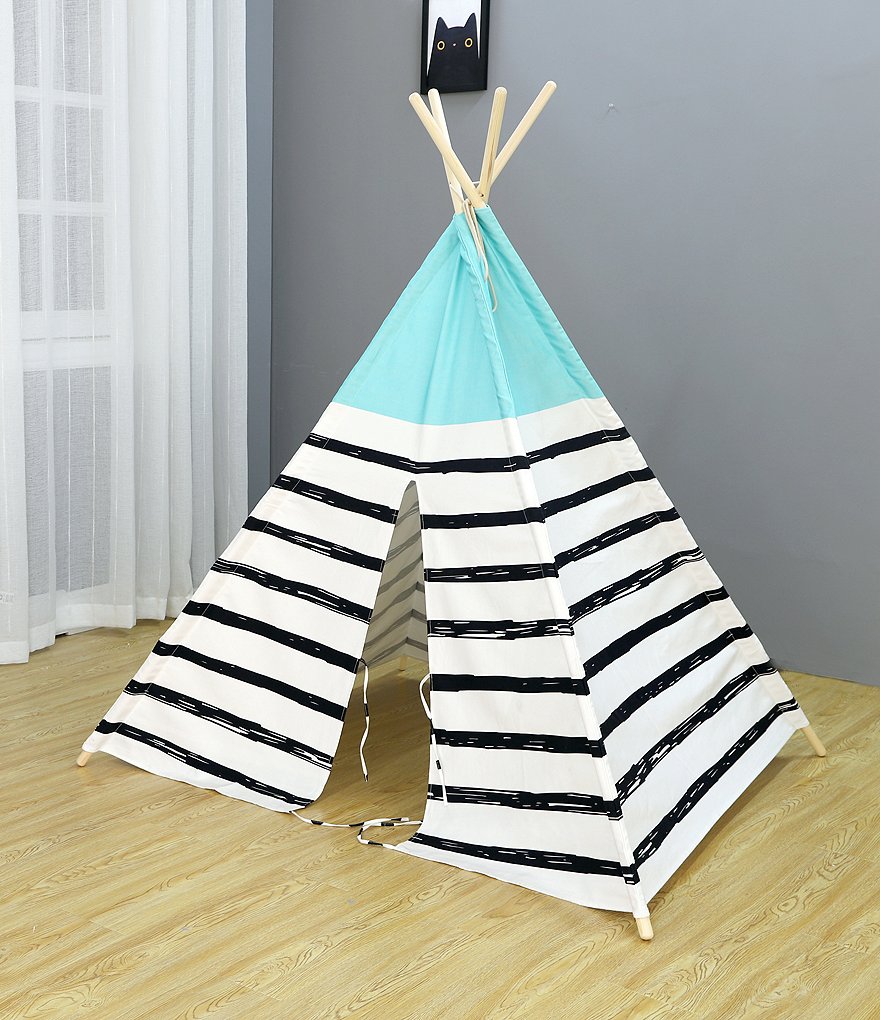 Wonder Wise by Asweets Canvas Striped Teepee Play Tent