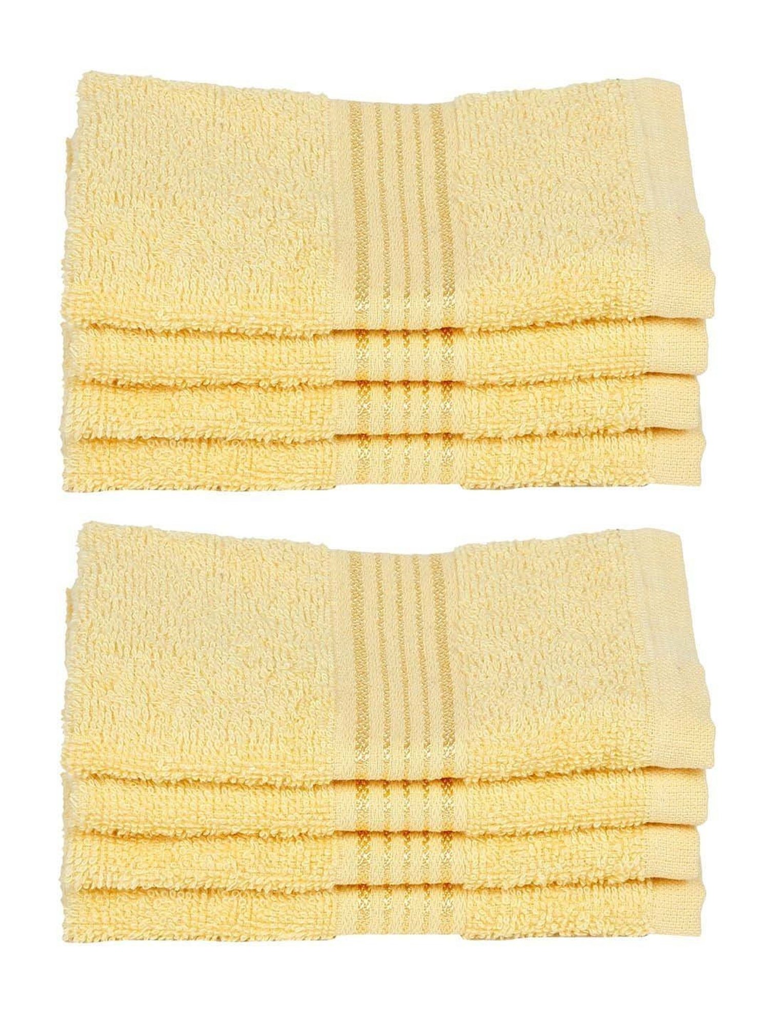 Bianca D`ross Yellow Cotton 380 GSM Super Absorbent Face Towel - Set of 8