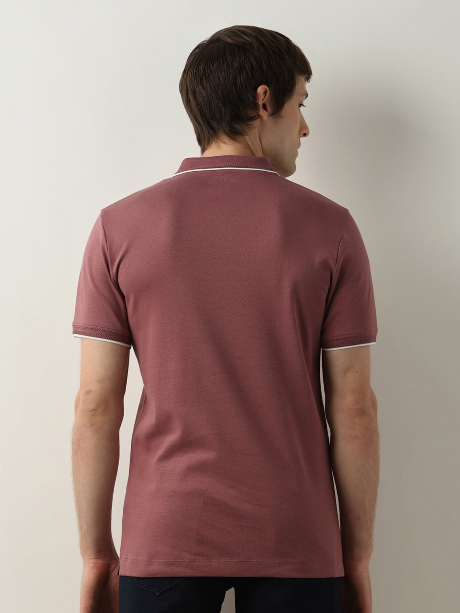 SELECTED HOMME Dark Pink Slim Fit Cotton Polo T-Shirt