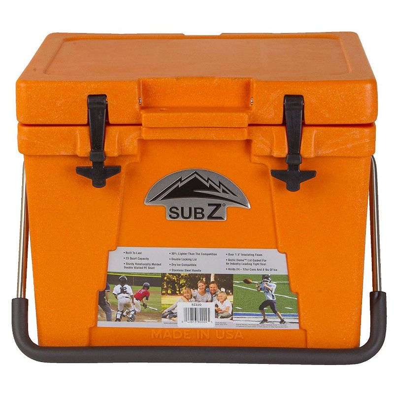 Nash Sub Z 23 Quart Heavy Duty Outdoor Portable Camping Sports Cooler, Orange