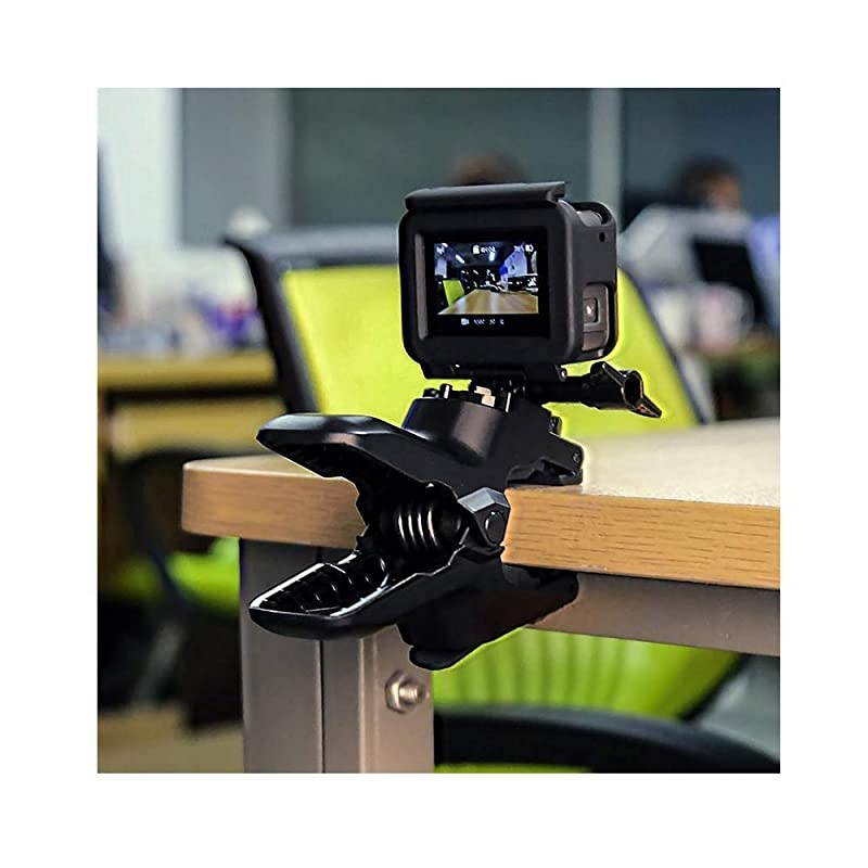 Jaws Flex Clamp Mount with Adjustable Clip Universal Mount Interface for Gopro Hero 8765s54s43+ DJI SJCAM Action Cameras AccessoriesBlack