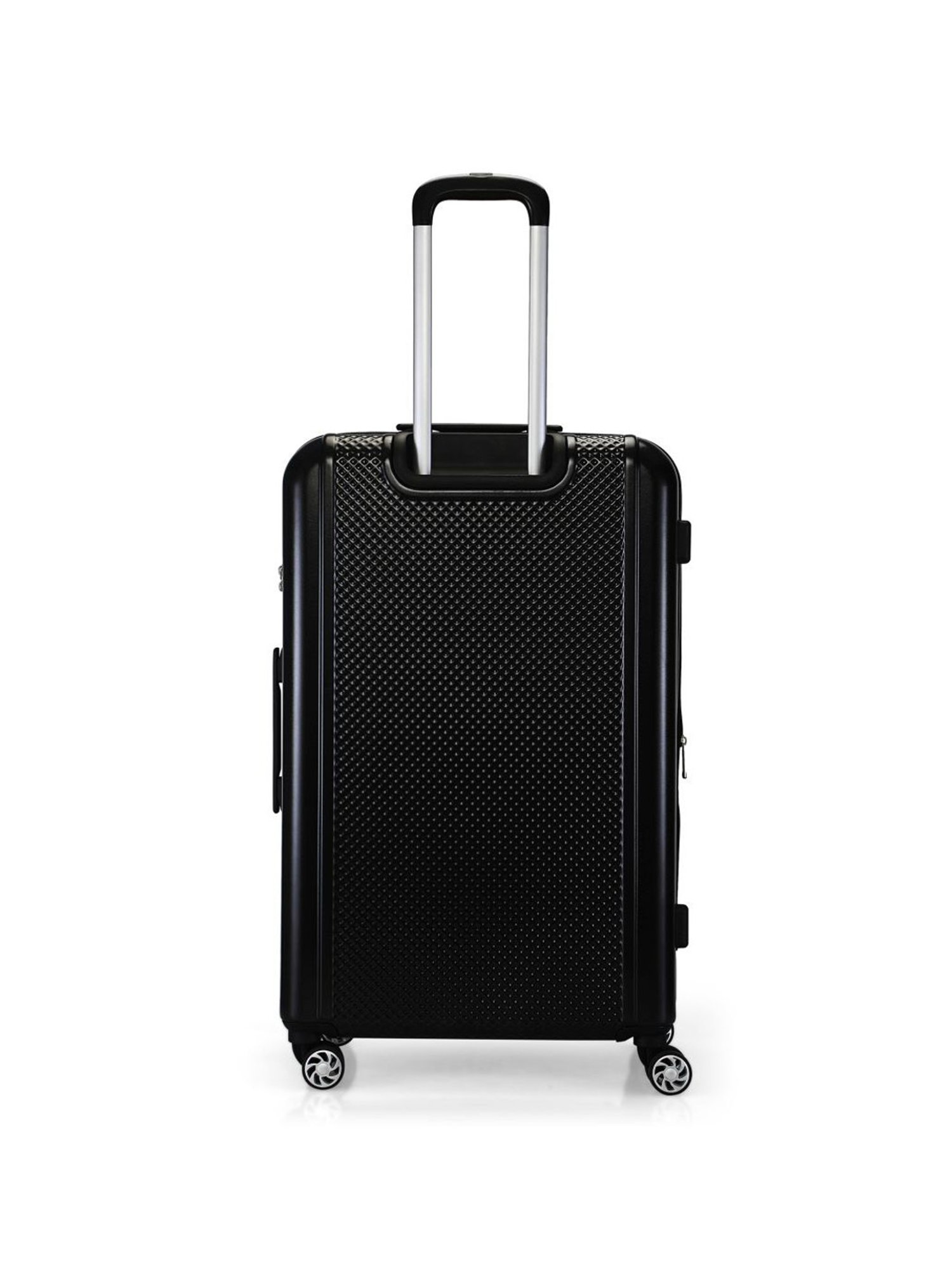Calvin Klein Waffle Black Textured Hard Large Trolley Bag - 79 Cms