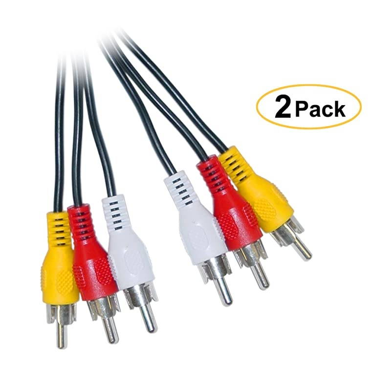 Pack 3 RCA Audio/Video Male to Male Cable 1Feet Black, CNE46869