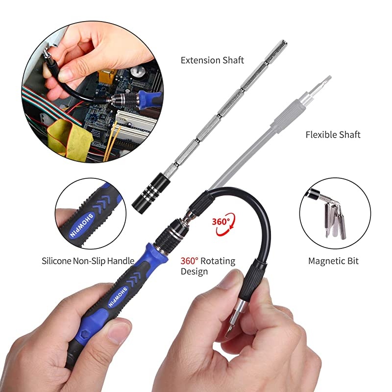 IN 1 Professional Computer Repair Tool Kit Precision Laptop Screwdriver Set with 56 Bit AntiStatic Wrist and 24 Repair Tools Suitable for Macbook PC Tablet PS4 Xbox Controller Repair