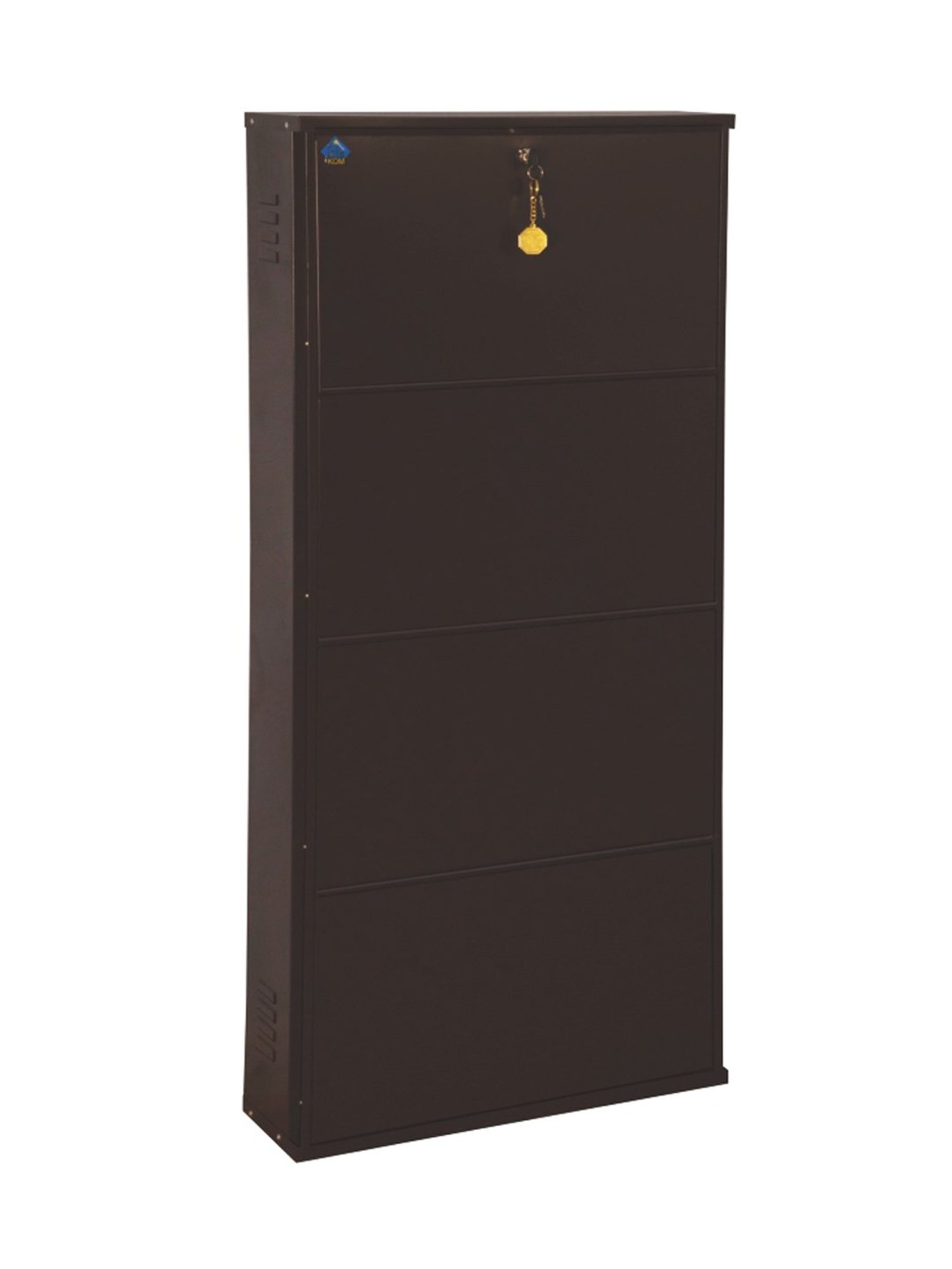 Delite Kom Metal Shoe Rack - 24" 8 Shelf, Double Decker, Coffee, PowderCoat, Wall Mount, DIY