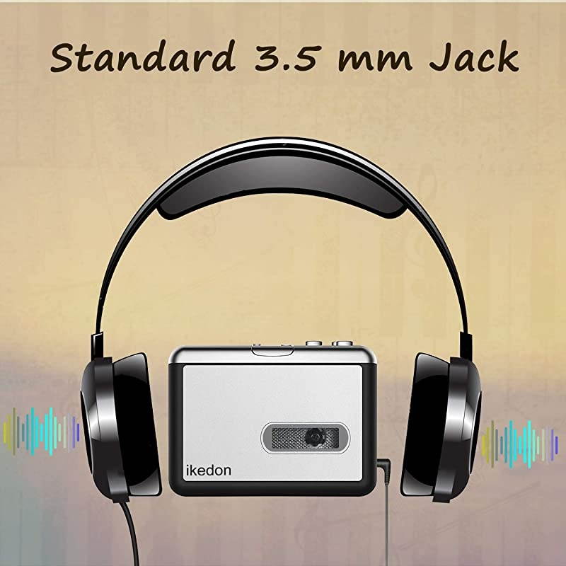 Cassette Player,  Walkman Cassette Player Captures MP3 Audio Music Via USB, Tape Player with Headphones for Laptop & PC
