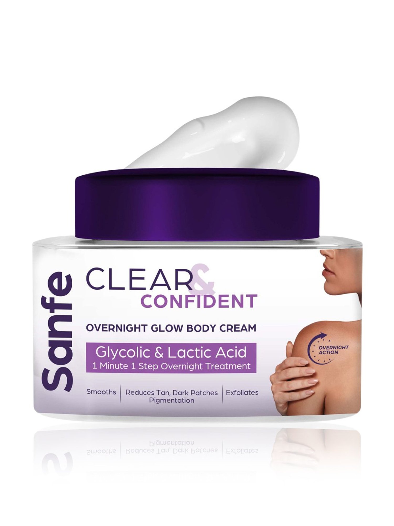 Sanfe Clear & Confident Overnight Glow Body Cream - 100 gm