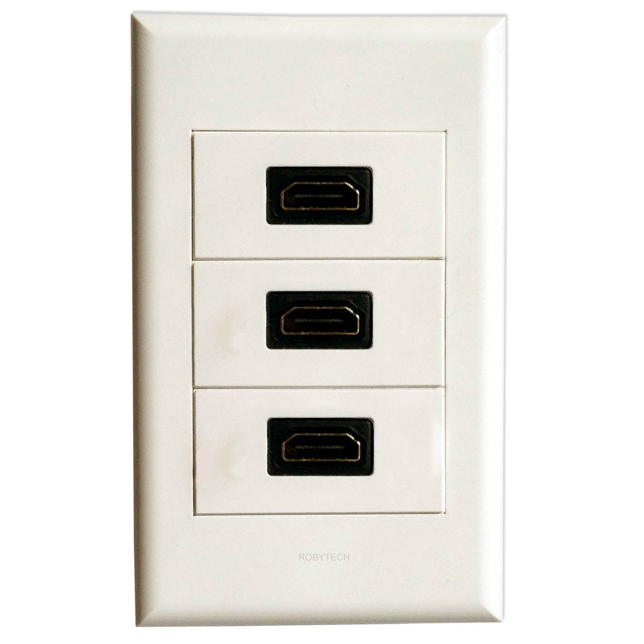 Wall Faceplate with 3 HDMI Ports,HDMI Keystone Module White Wall Mount Plate Panel Type#118
