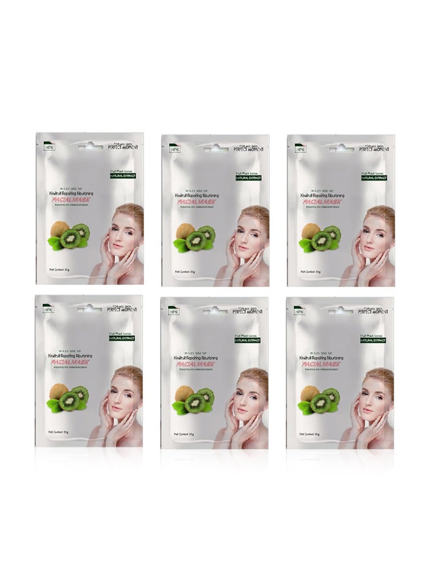 MONDSUB Kiwifruit Repairing Sheet Masks (Pack of 6) - 25 gm Each