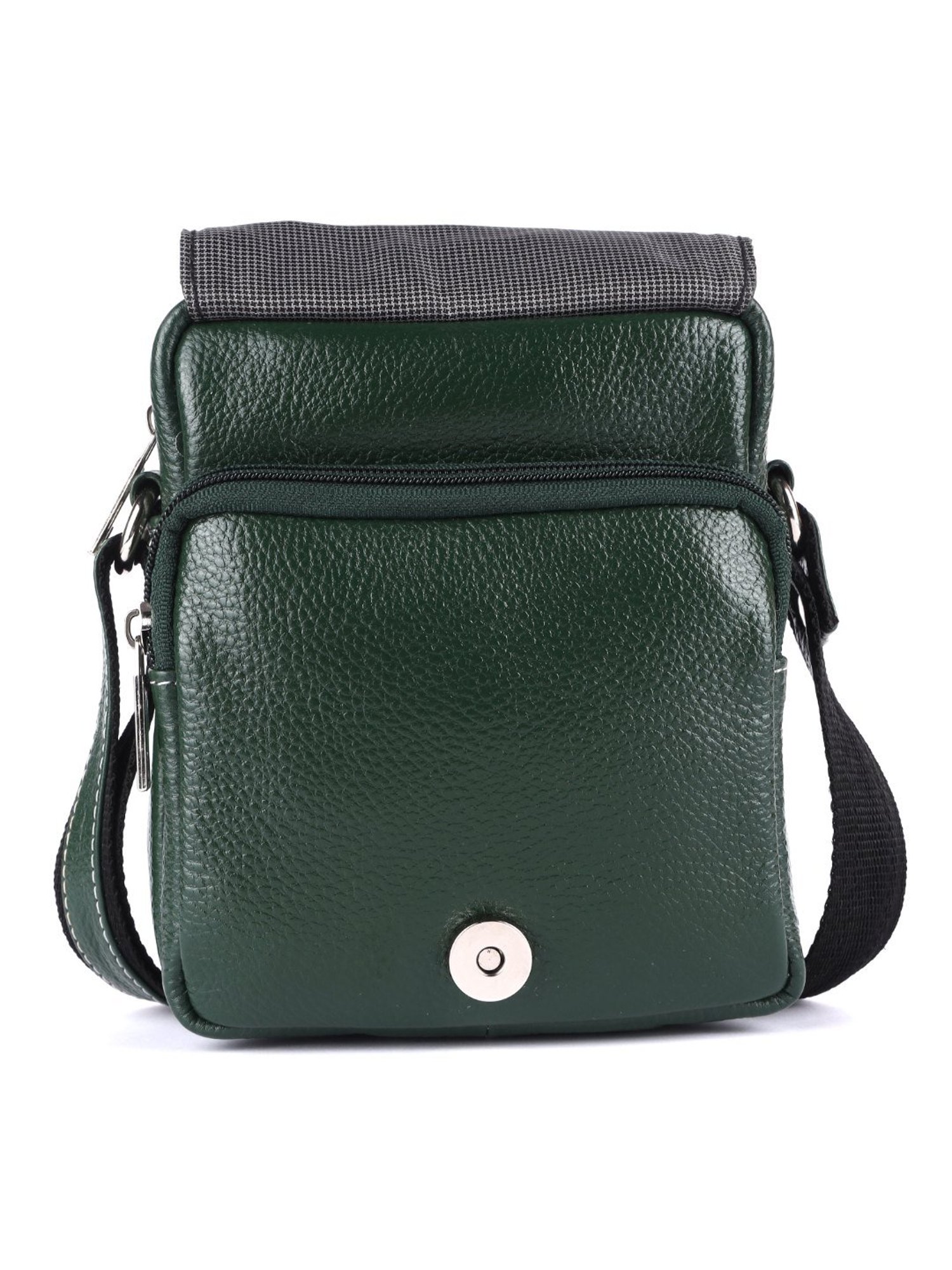 HiLEDER Pure Genuine Leather Messenger Shoulder Sling Cross Body Office Bag for Men and Women, Green