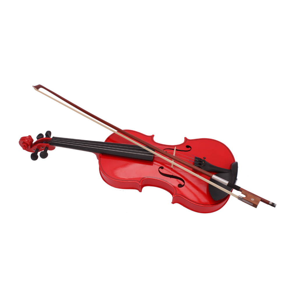 Hot Sale 4/4 Red Student Beginner  Children Acoustic Violin + Case+ Bow + Rosin
