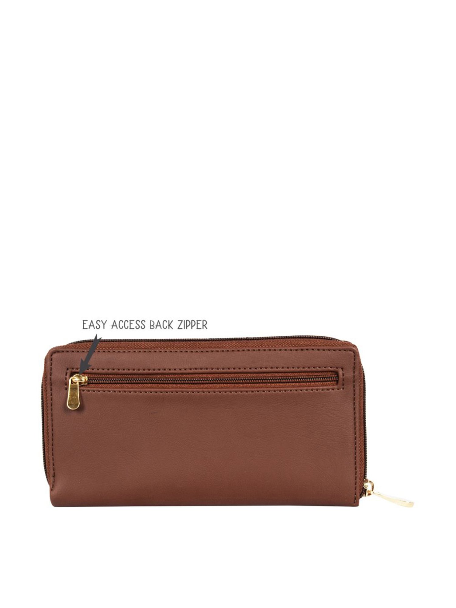 Baggit Brown Solid Zip Around Wallet for Women