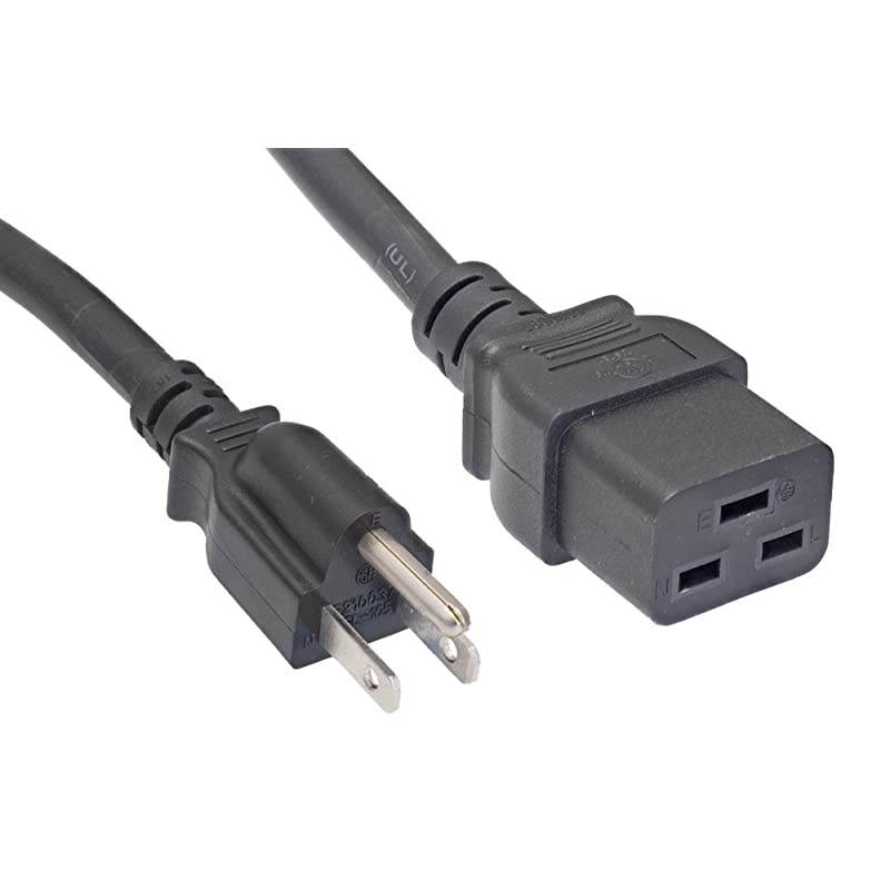 North American Power Cord Extension, NEMA 5-15P to C19, 3', 14 AWG, 15A, 125V (ZWACPFAC-03)