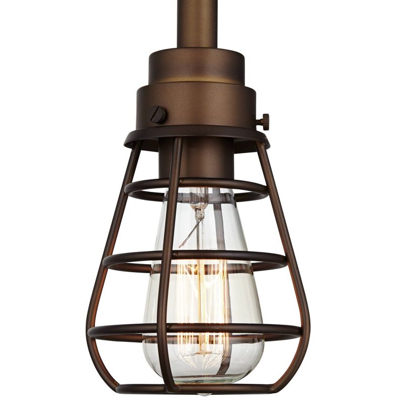 Franklin Iron Works Oil Rubbed Bronze Mini Pendant Light 5" Wide Rustic Farmhouse LED Edison Fixture Kitchen Island Dining Room