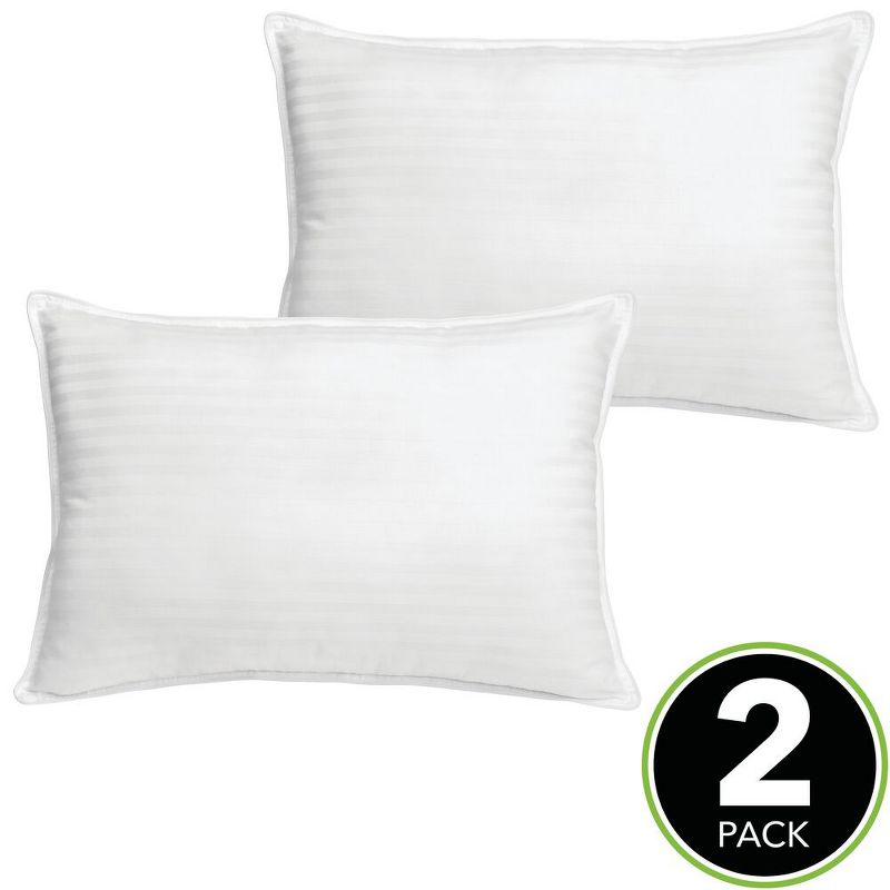 mDesign King Gel Pillow Set - Hypoallergenic, 2 Pack - Optic White
