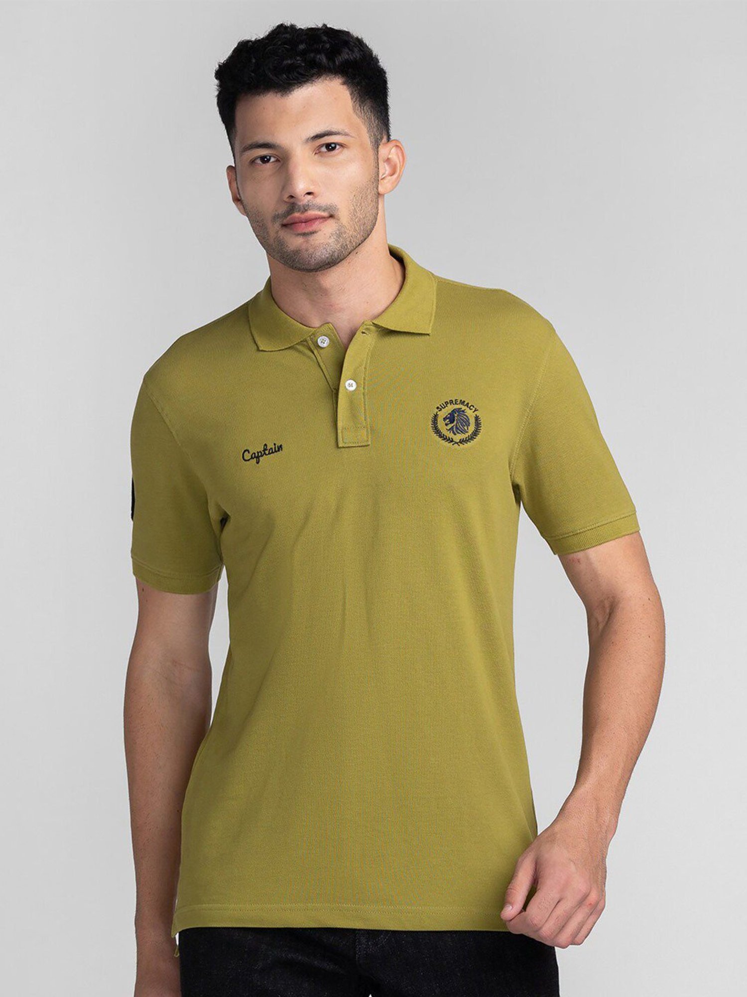 Giordano Light Green Slim Fit Polo T-Shirt