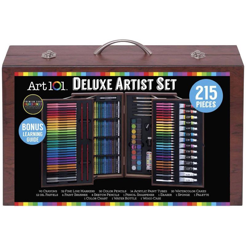 215pc Deluxe Artist Set in Wood Case - Art 101