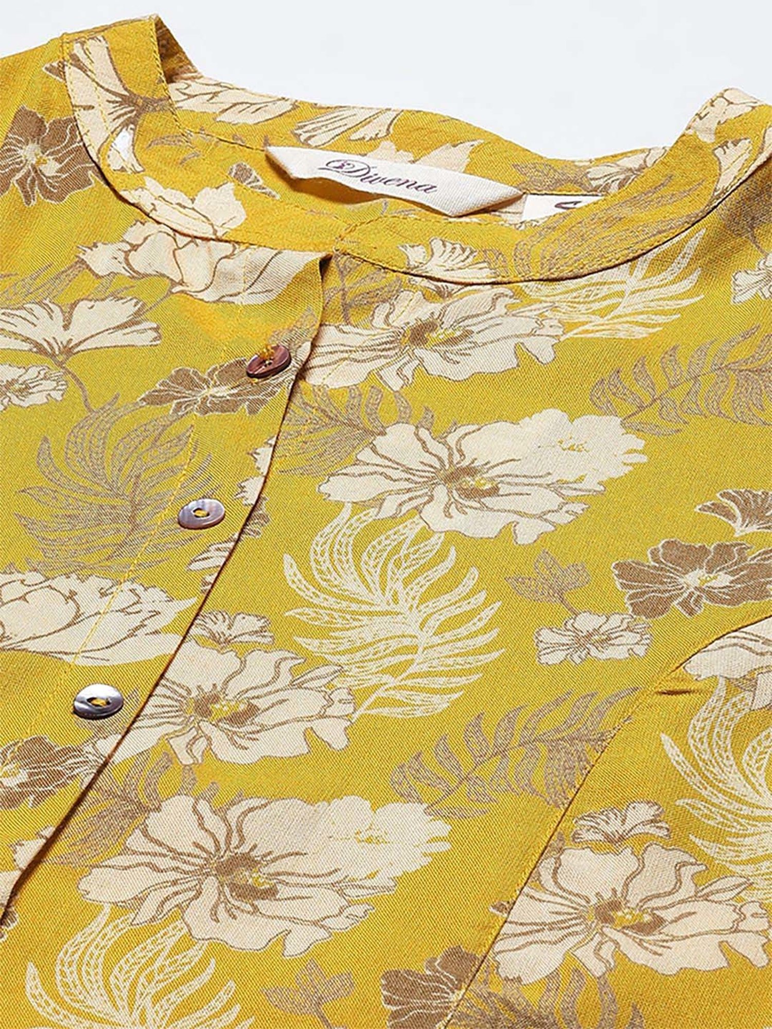 Divena Mustard Floral Print Tunic