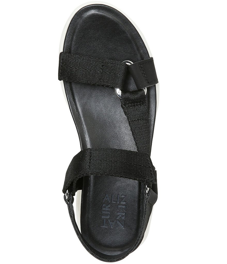 Naturalizer Flores Nubuck And Fabric Ankle Strap Sandals