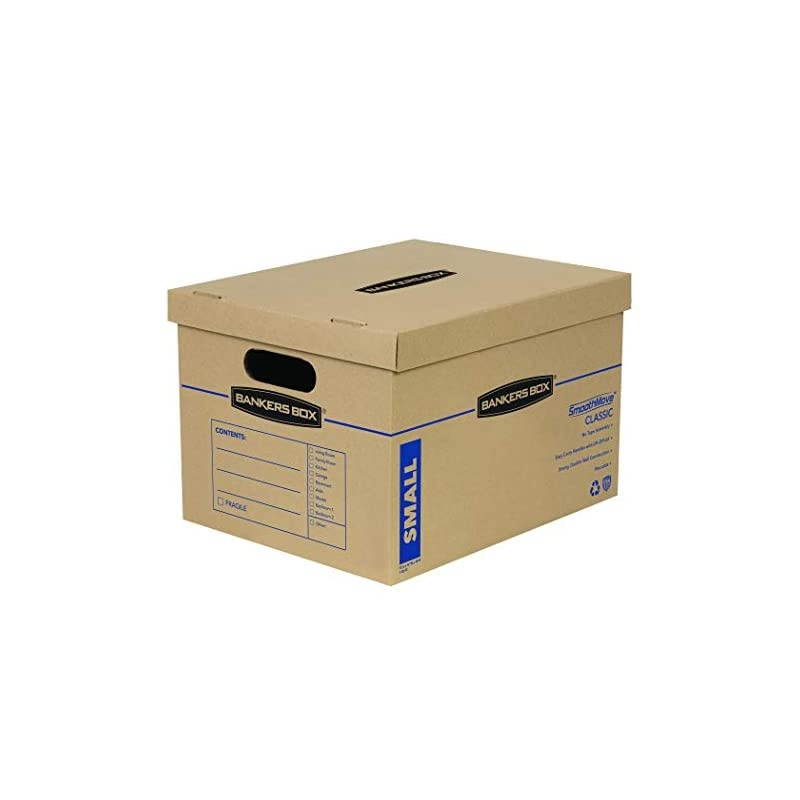 SmoothMove Classic Moving Boxes, Tape-Free Assembly, Easy Carry Handles, Small, 15 x 12 x 10 Inches, 15 Pack (7714209),Brown