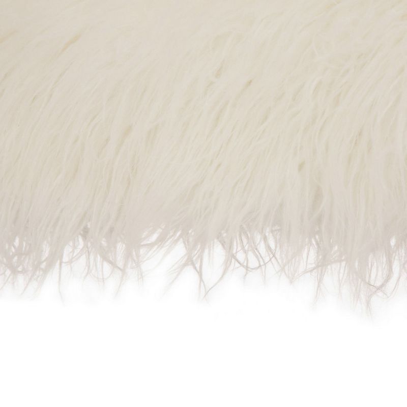 Oversized Faux Fur Acrylic Bench White - Glitzhome