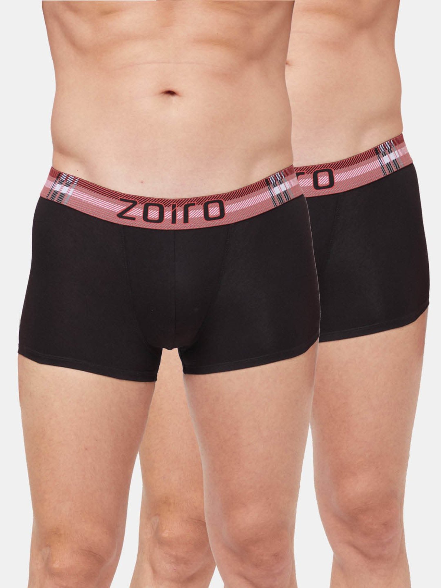 Zoiro Black Regular Fit Trunks - Pack Of 2