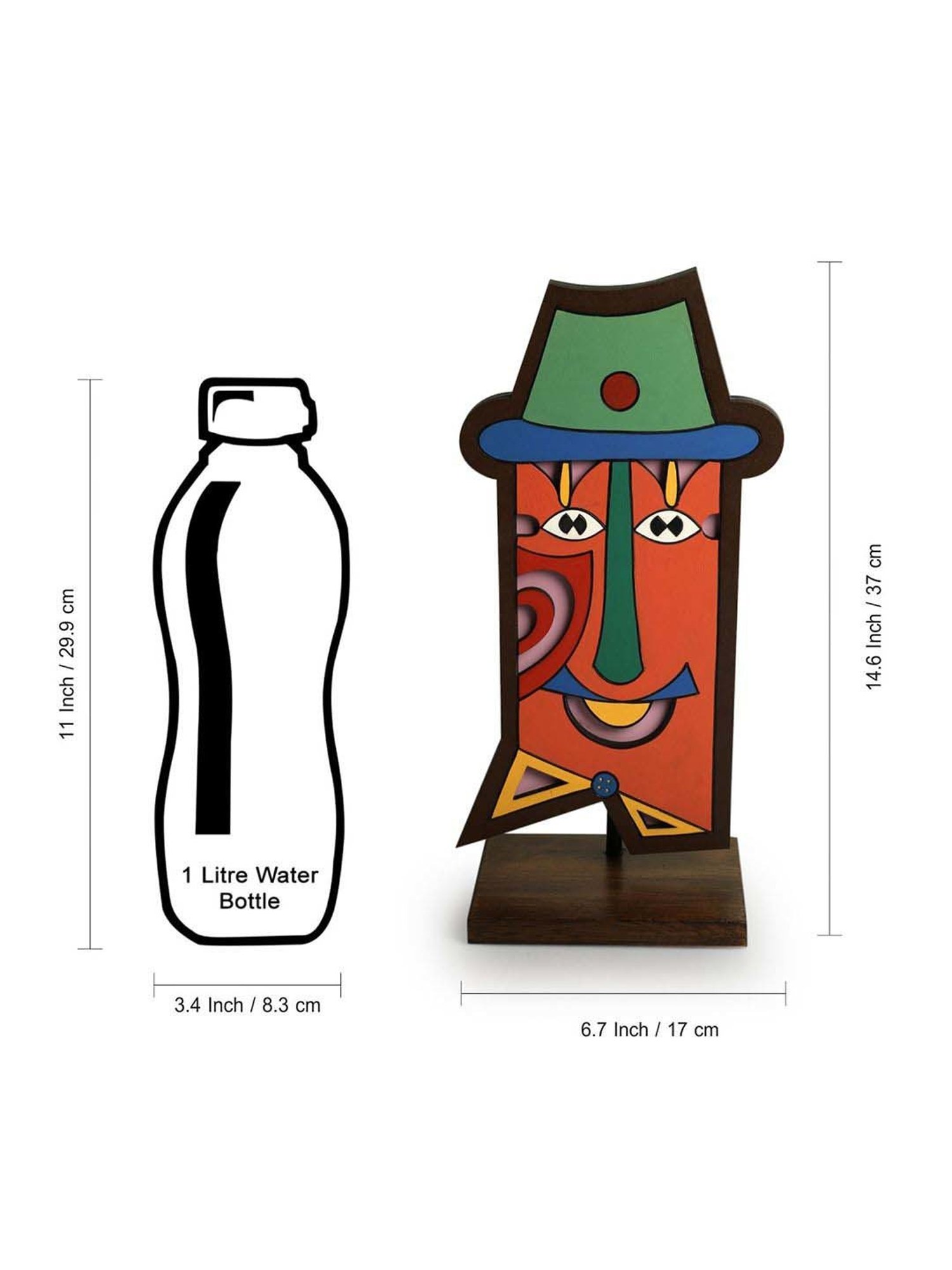 ExclusiveLane Multicolor Pinewood Tribal African Mask Decorative Sculpture