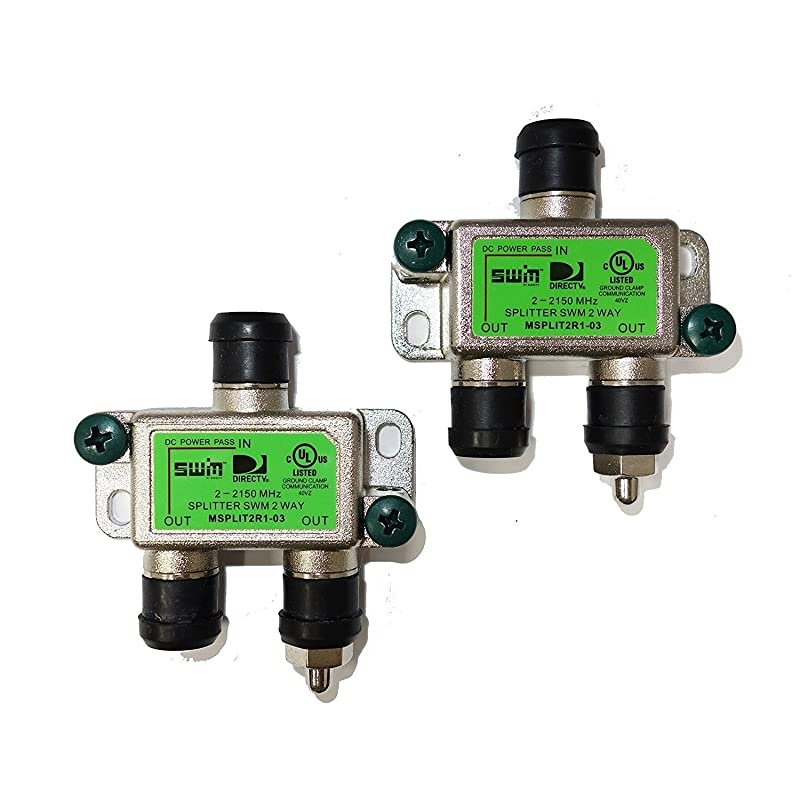 SWM Approved 2-Way Wide Band Splitter (2-Pack)