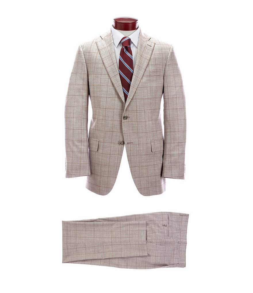 Hart Schaffner Marx Modern Fit Grey Plaid Suit