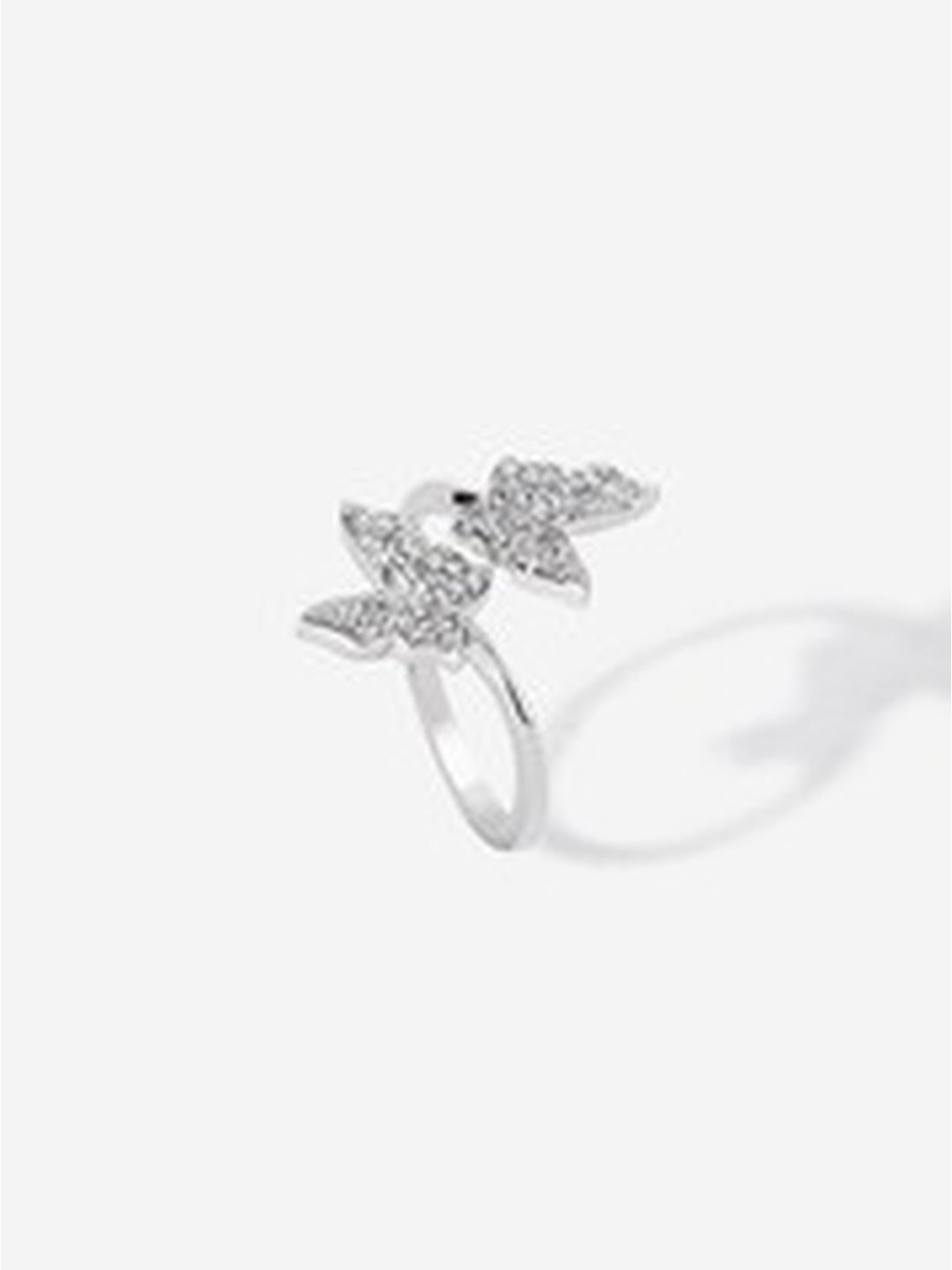 March by FableStreet 92.5 Sterling Silver Twin Butterflies Ring for Women